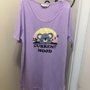 Long Purple pajama shirt with Koala Print